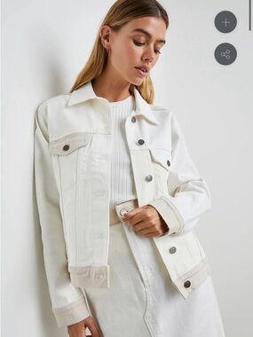 Rails White and Ecru Denim Mulholland  Jacket